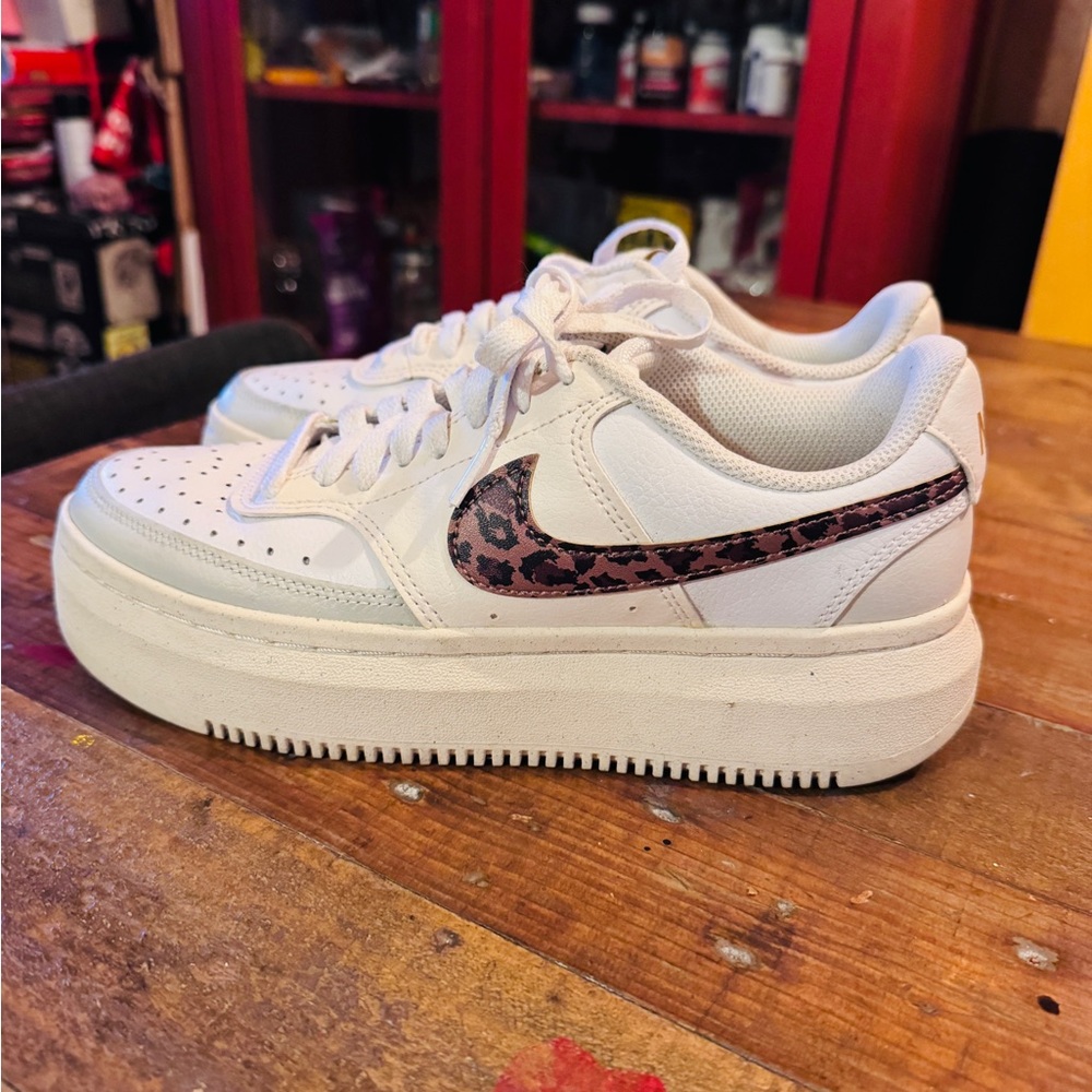 Nike Court  Vision Alta Leopard print platform sneakers